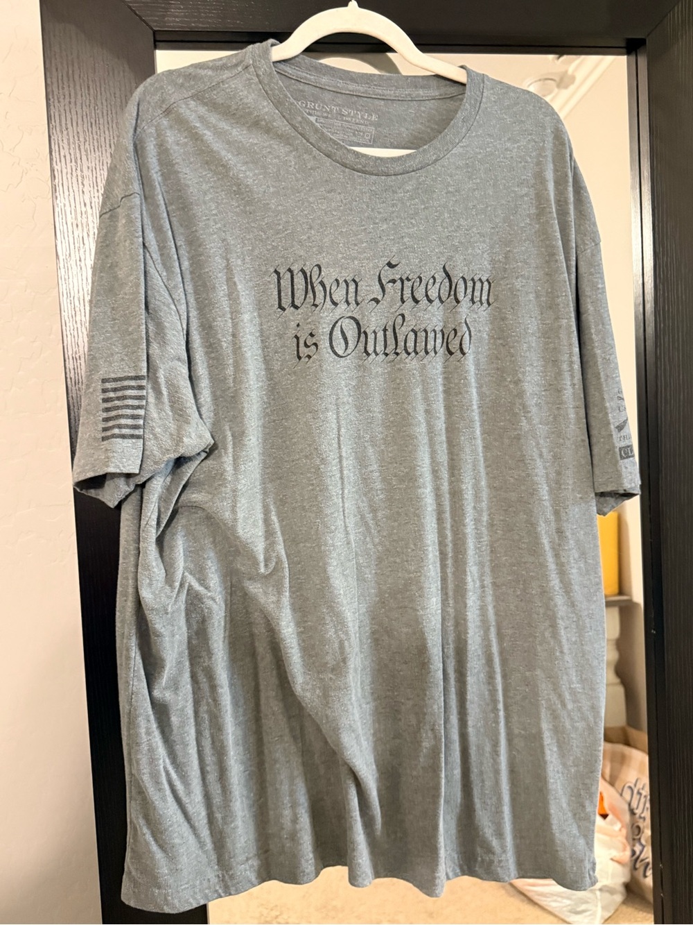 Grunt Style Gray 'When Freedom Is Outlawed' Short Sleeve Tee